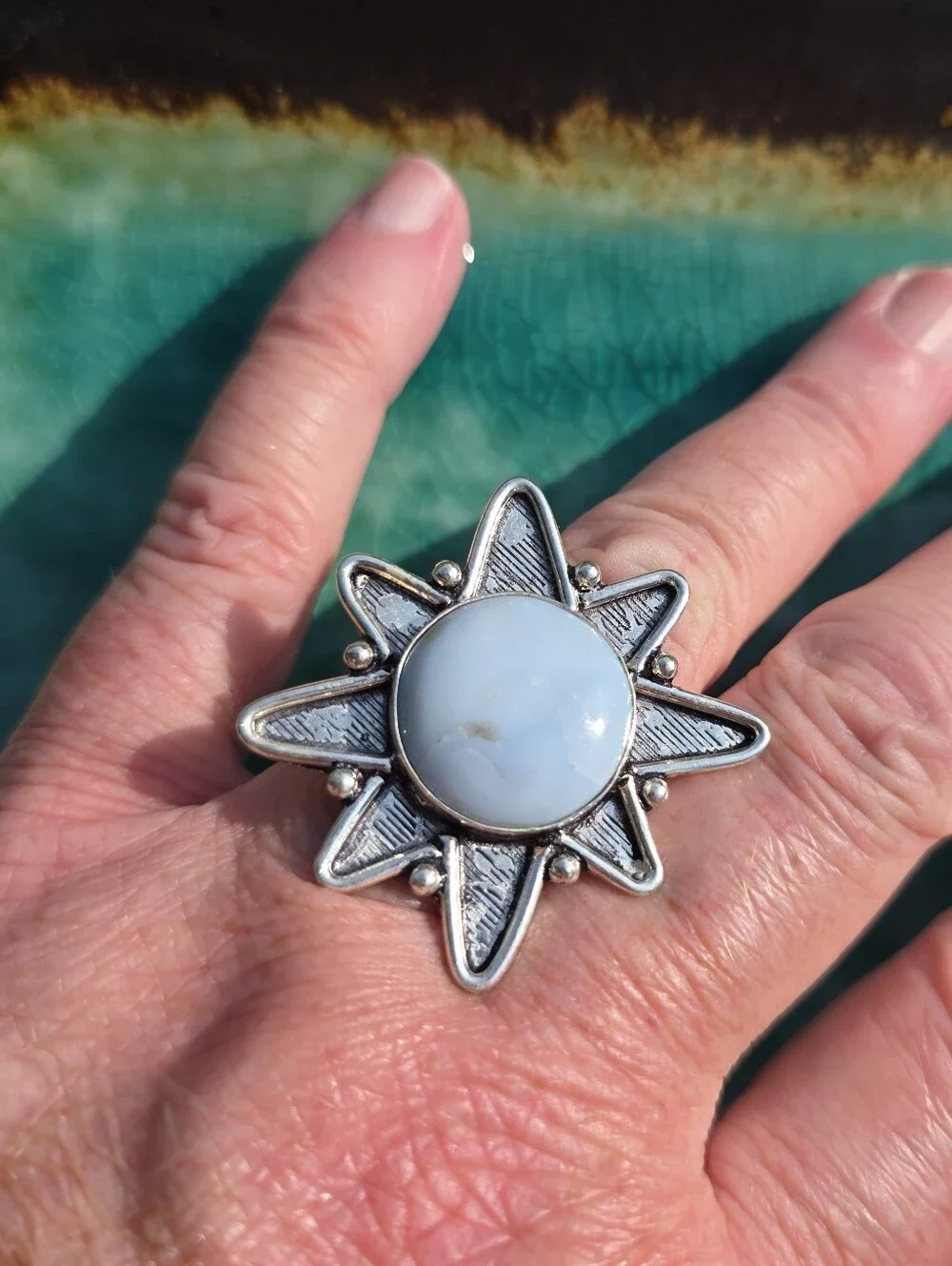 Owyhee Opal Starburst Gemstone Ring In 925 Sterling Silver (7)